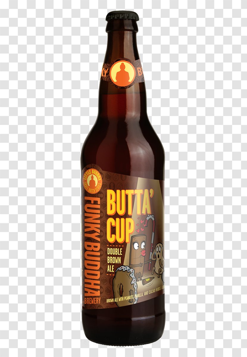 Funky Buddha Brewery Beer Brown Ale Kvass - Food - Bottle Mockup Transparent PNG