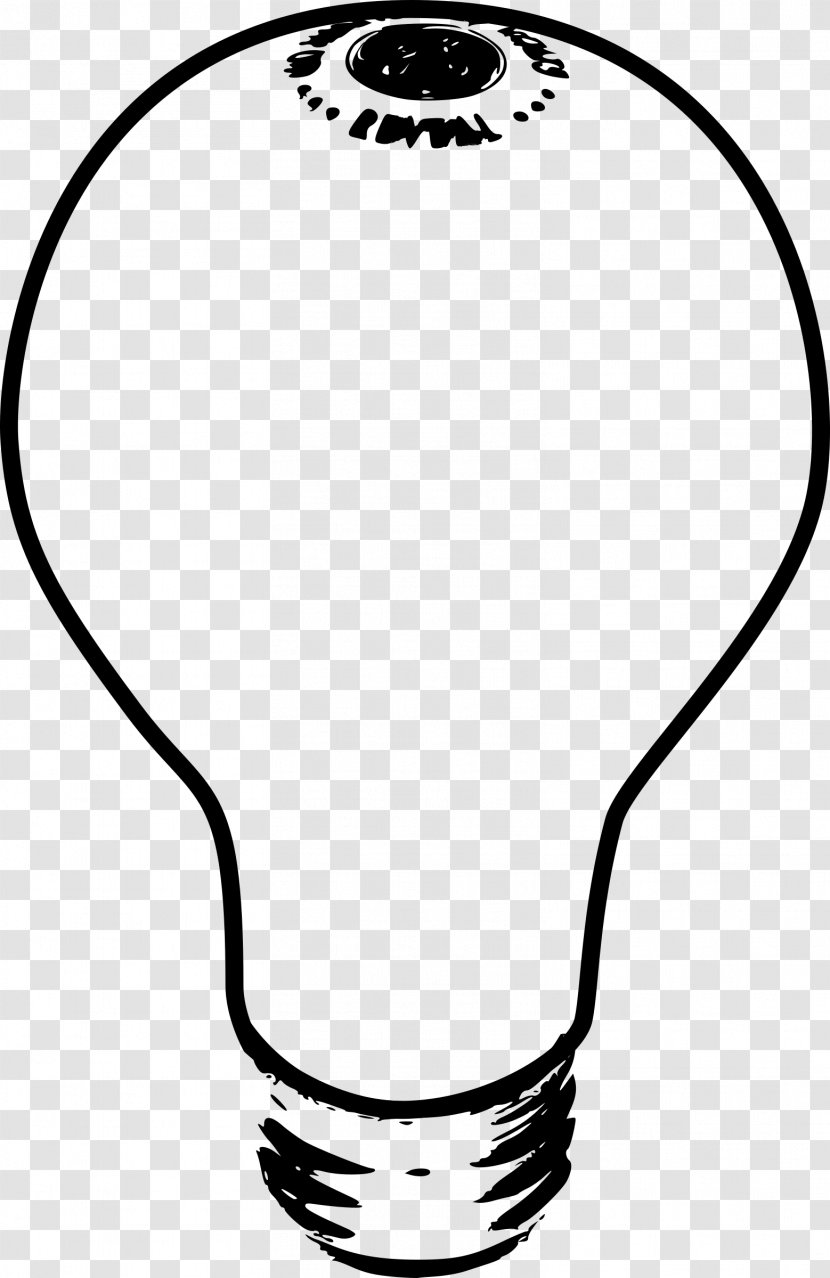 Incandescent Light Bulb Electric Lamp Clip Art - Black Transparent PNG