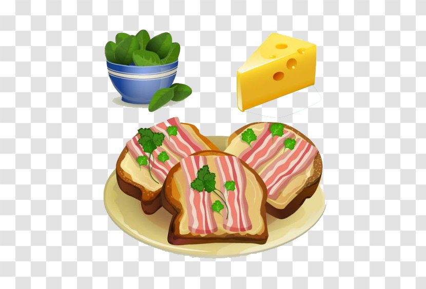 Bacon Toast Breakfast Barbecue Grill Cheese Sandwich - Food - Bread Transparent PNG