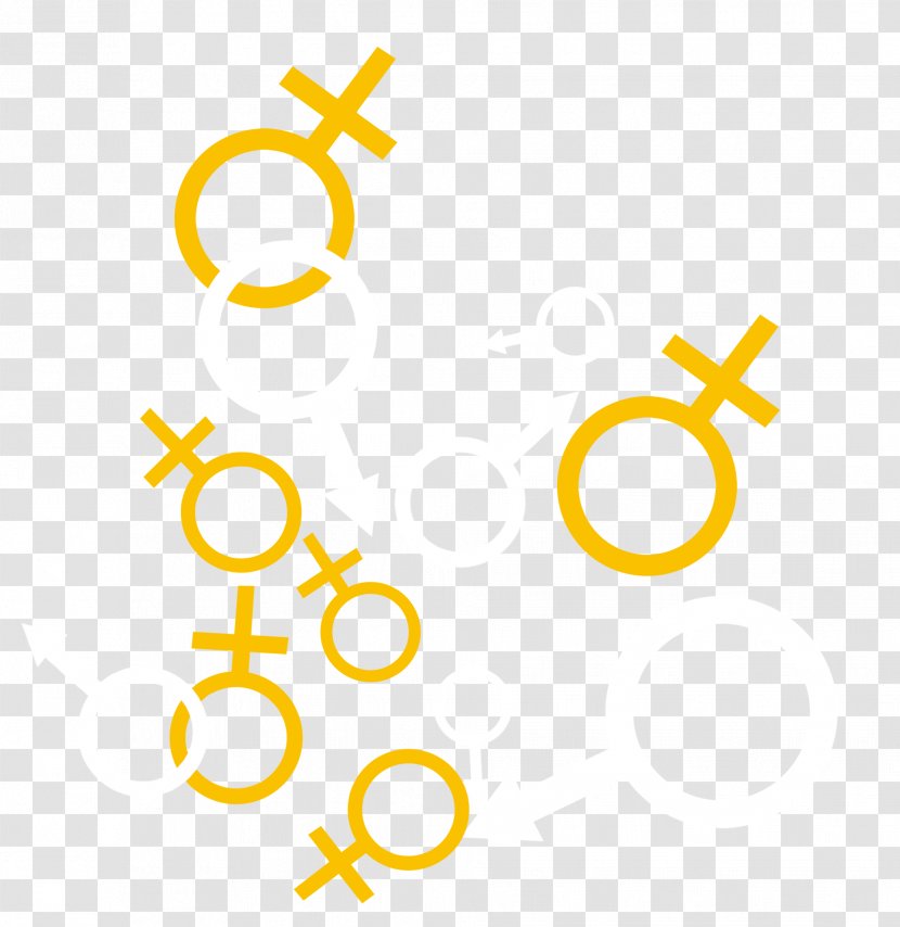 Gender Symbol Woman Computer File - Yellow - Male And Female Symbols Shading Decorative Patterns Transparent PNG