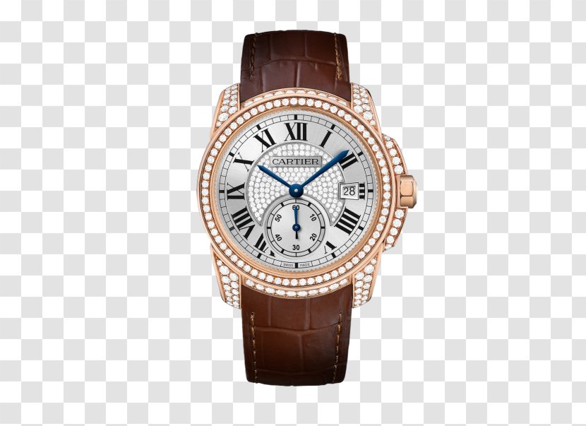 Cartier Central Park Watch Movement Tank - Gold Coffee Color Diamond Male Table Transparent PNG