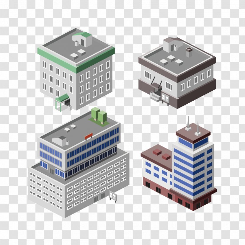 Building Isometric Projection Office Illustration - Vector Transparent PNG