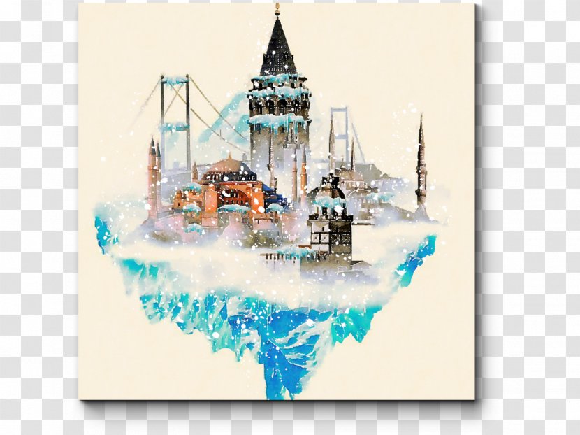 Istanbul Bosphorus Watercolor Painting Transparent PNG