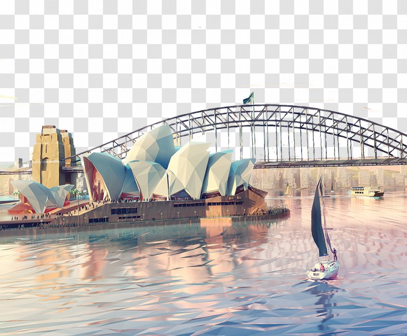 Sydney Opera House Low Poly Etihad Airways Art Illustration - Behance - Perspective Transparent PNG