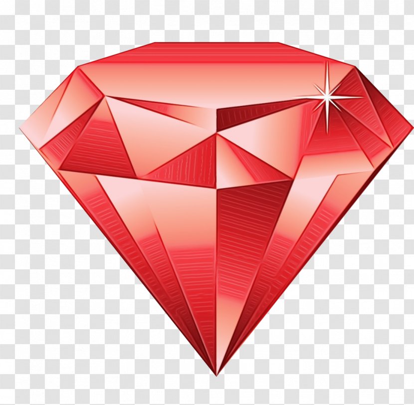 Red Diamond Blue Color Pink - Watercolor - Symmetry Triangle Transparent PNG
