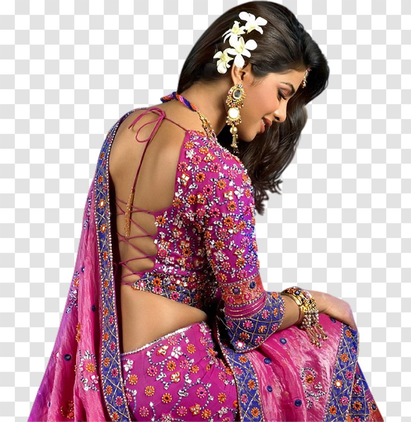 Priyanka Chopra Sari Backless Dress Blouse Actor - Fashion Transparent PNG