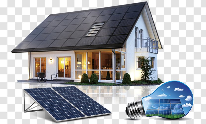 Solar Power Energy Panels Photovoltaic System House - Electricity Generation Transparent PNG
