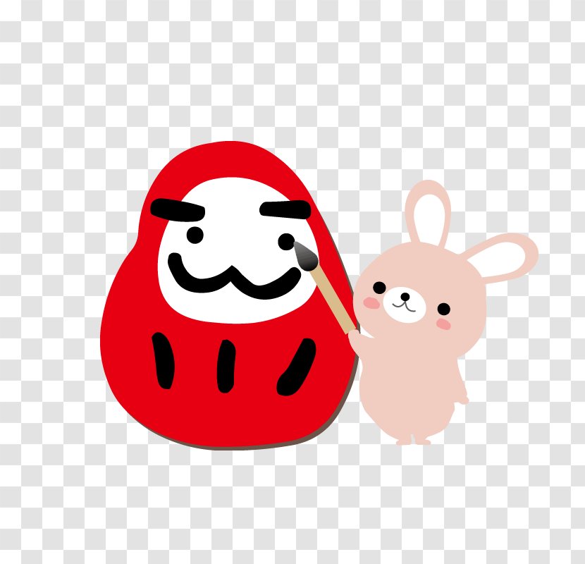Japan Daruma Doll U9054u78e8 (u3060u308bu307eu30c0u30ebu30de) Roly-poly Toy Illustration - Bunny Painting Transparent PNG