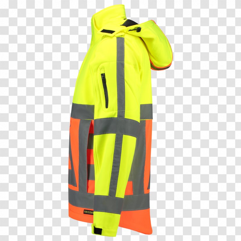 Epaulette Jacket Traffic Guard Hood Outerwear - Soft Yellow Transparent PNG