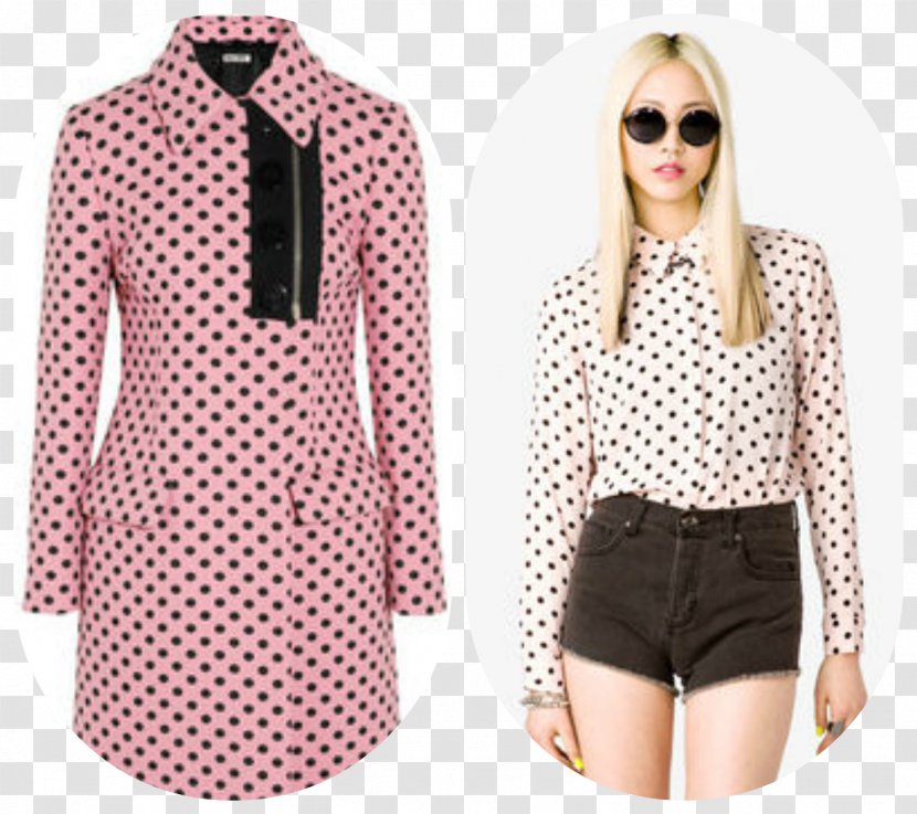 Polka Dot Blouse Fashion Clothing Dress - Pink Transparent PNG