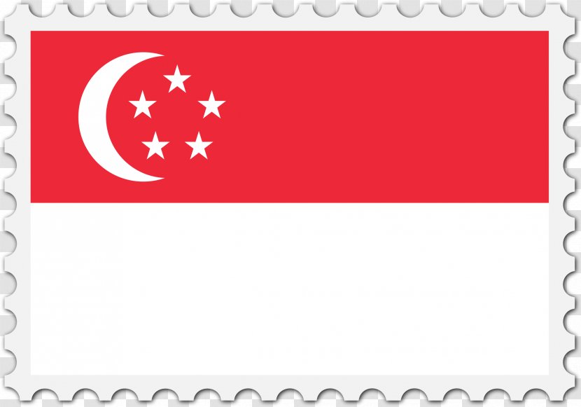 Singapore Flag Map Postage Stamps Transparent PNG