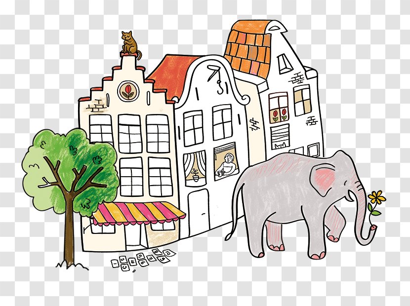 Very Mappy Kleurplaat Indian Elephant House Drawing - Fiction Transparent PNG