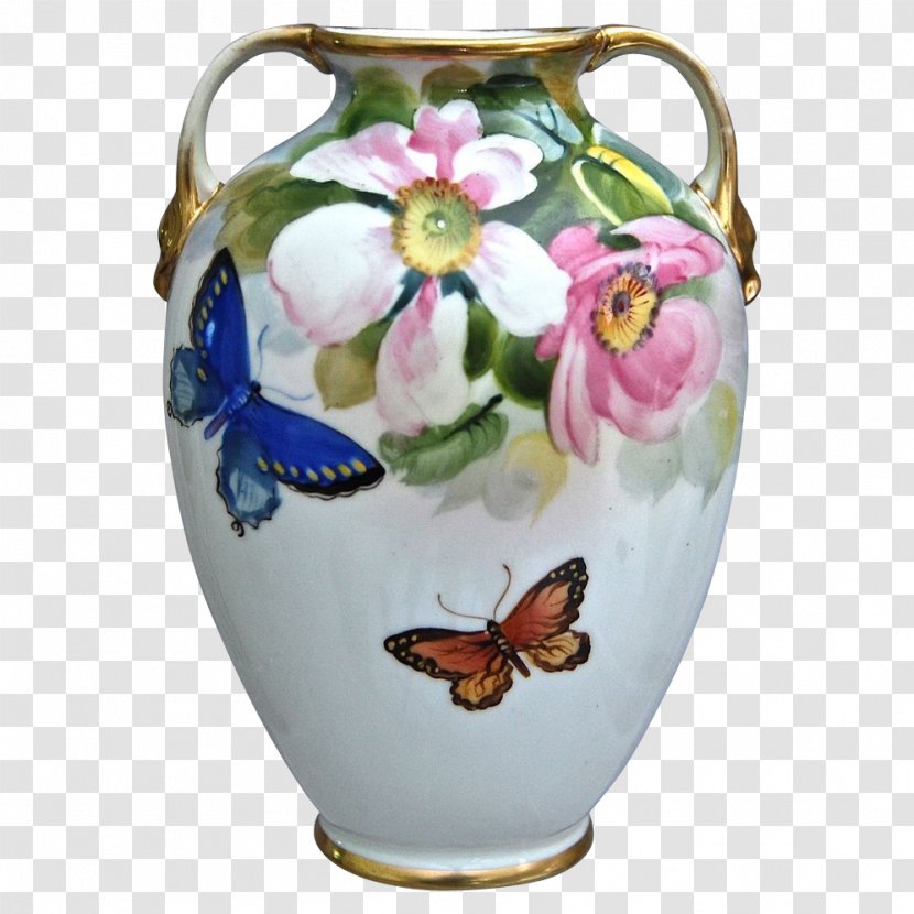 Jug Vase Porcelain Pitcher Urn - Hand-painted Flowers Picture Material Transparent PNG