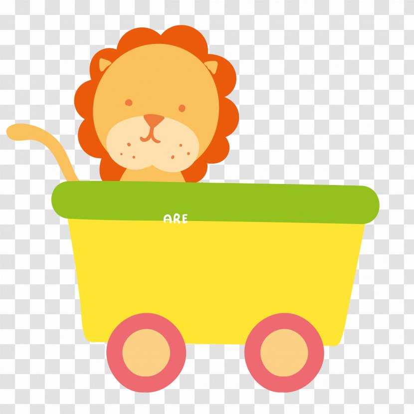 Lion Cartoon - Yellow - Vector Car Transparent PNG