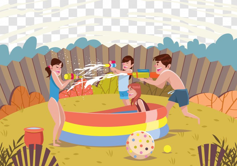 Euclidean Vector Illustration - Toddler - The Family Played Happily Transparent PNG