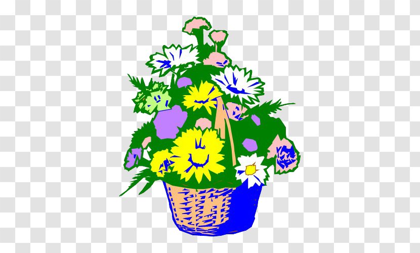 Floral Design Clip Art - Basket - Hand-painted Bamboo Of Flowers Transparent PNG