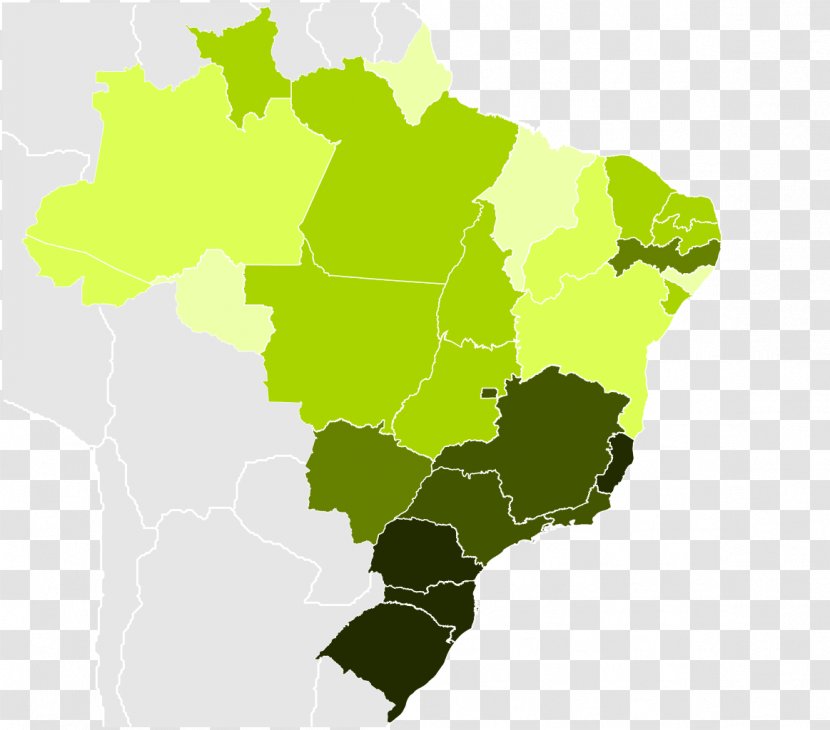 Regions Of Brazil Southeast Region, South White Brazilian - Region - Map Transparent PNG