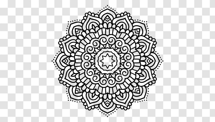 Mandala Coloring Book Drawing - Black - Object Transparent PNG