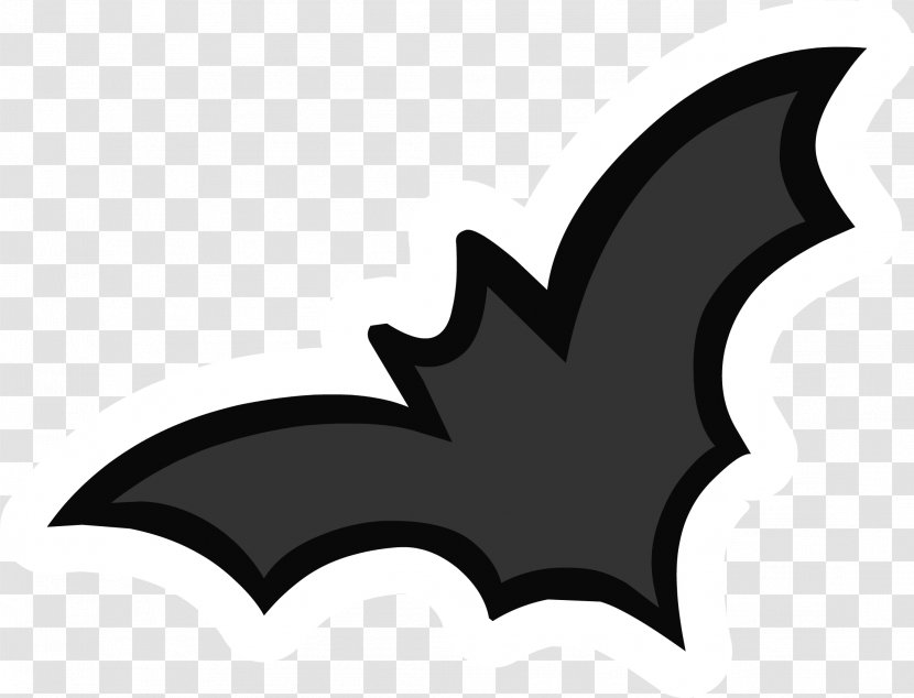 Club Penguin Bat Wiki Emoticon - Black And White Transparent PNG