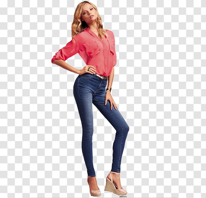 Model Jeans Slim-fit Pants Victoria's Secret Fashion - Silhouette - Web Ad Transparent PNG