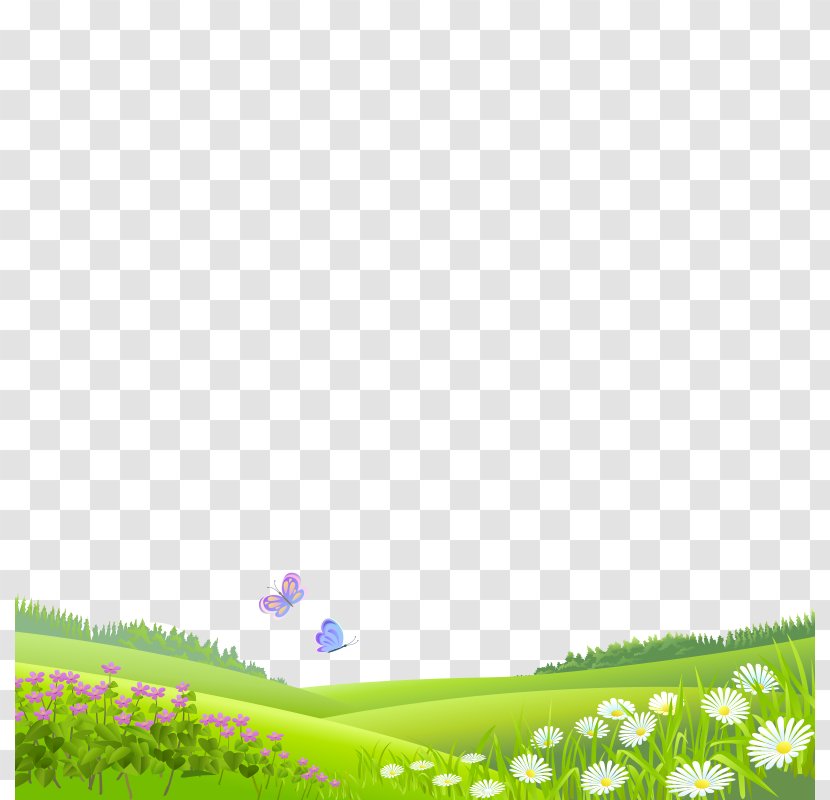 Adobe Photoshop Lawn Cartoon Illustration - Tree - Grass Field Transparent PNG
