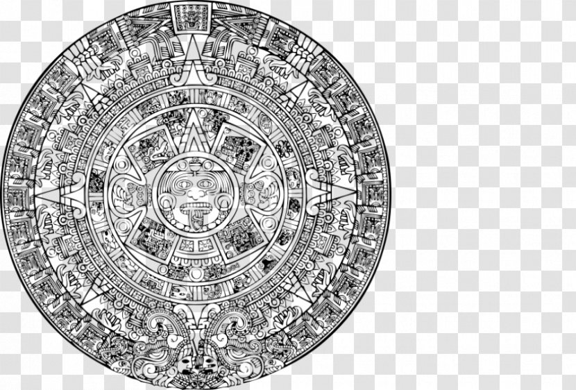 Maya Civilization Aztec Calendar Stone Aztlán Mayan - Round Transparent PNG