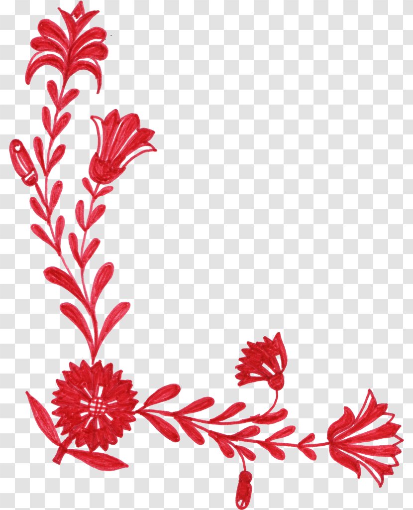 Border Flowers Clip Art - Twig - Floral Ornament Transparent PNG