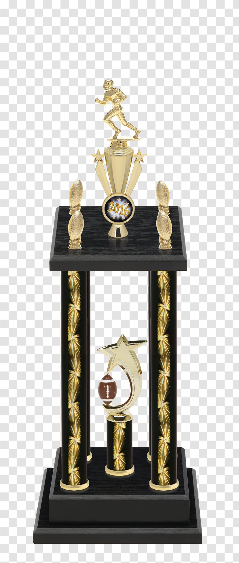 Trophy 01504 Wide Column Store Football - Brass Transparent PNG