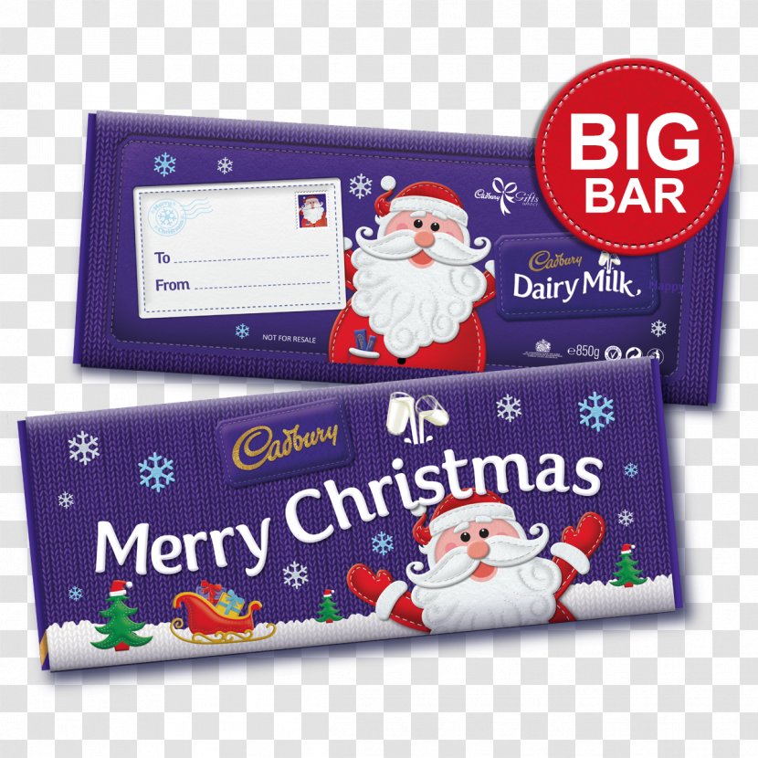 Chocolate Bar Cadbury Dairy Milk Santa Claus Christmas Day Transparent PNG