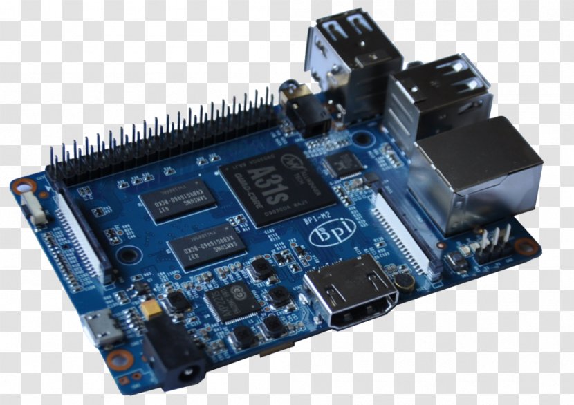 Microcontroller Banana Pi Raspberry Computer Motherboard - Circuit Component Transparent PNG