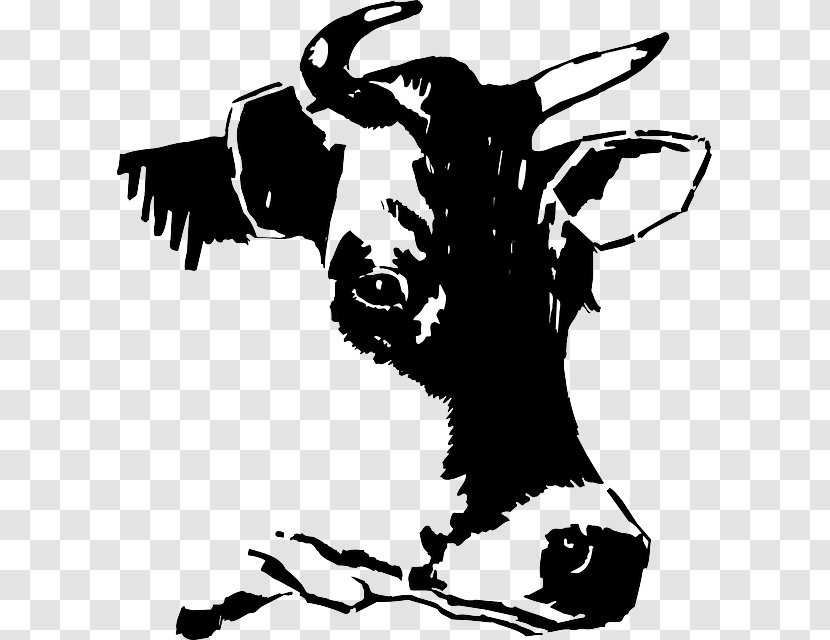 Cattle Stencil Drawing Logo - Artwork - Black And White Transparent PNG