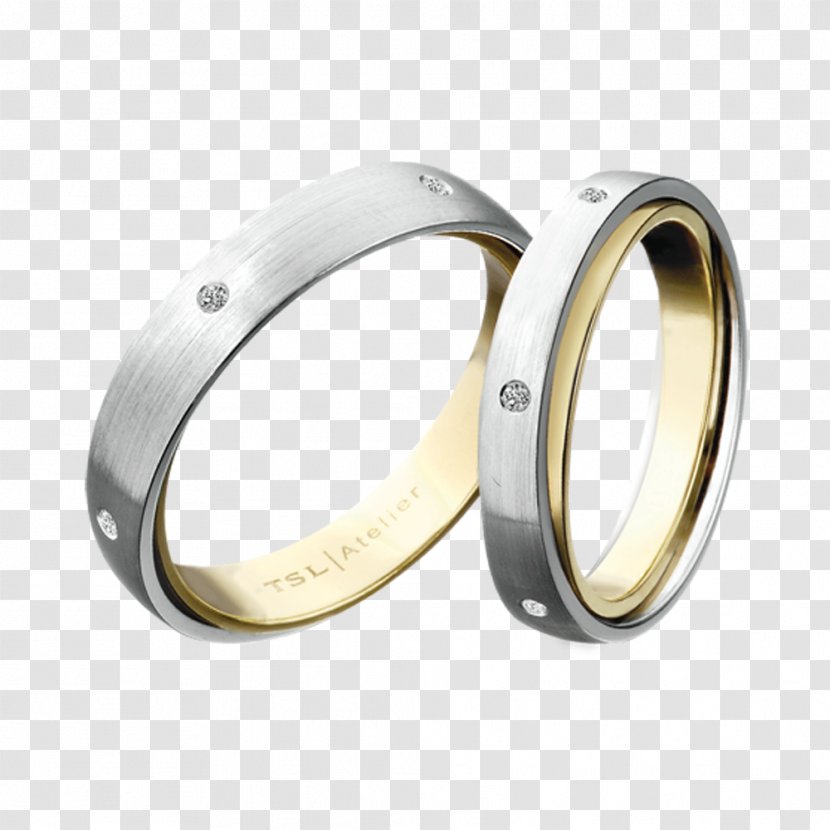 Wedding Ring Silver Gold Jewellery - Material Transparent PNG