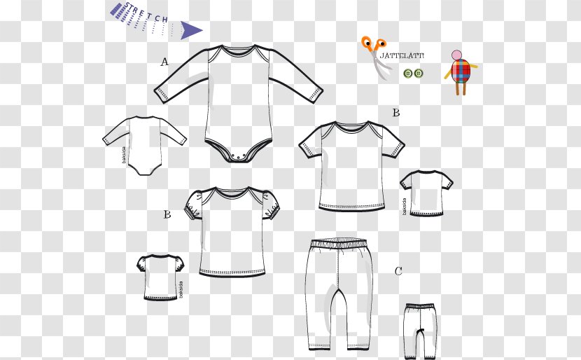 T-shirt Sleeve Leggings Bodysuit Children's Clothing - Warp Knitting - Sewing Pattern Transparent PNG