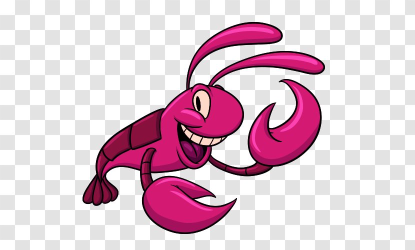 Cartoon Shrimp - Purple - Lobster Transparent PNG