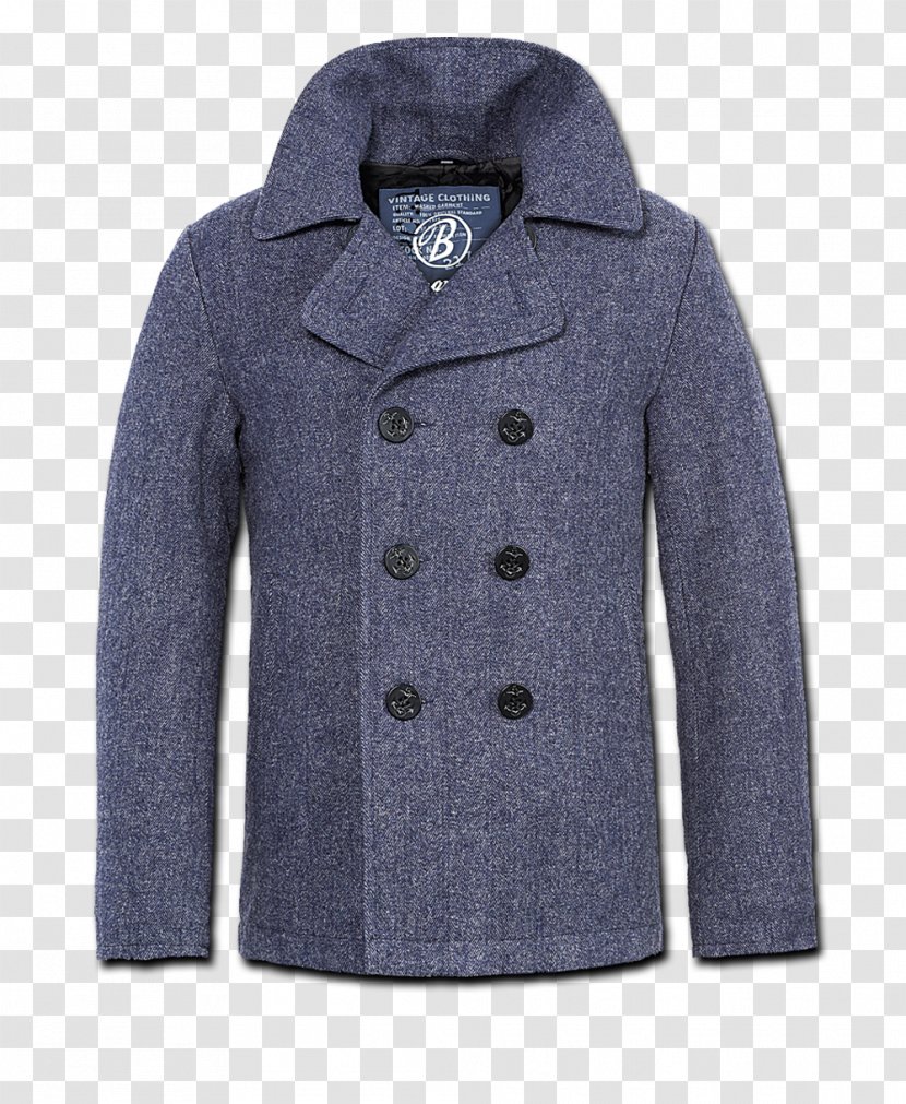 Overcoat Pea Coat Jacket Wool - Sleeve Transparent PNG