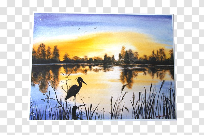 Watercolor Painting Bayou Bird - Evening Transparent PNG