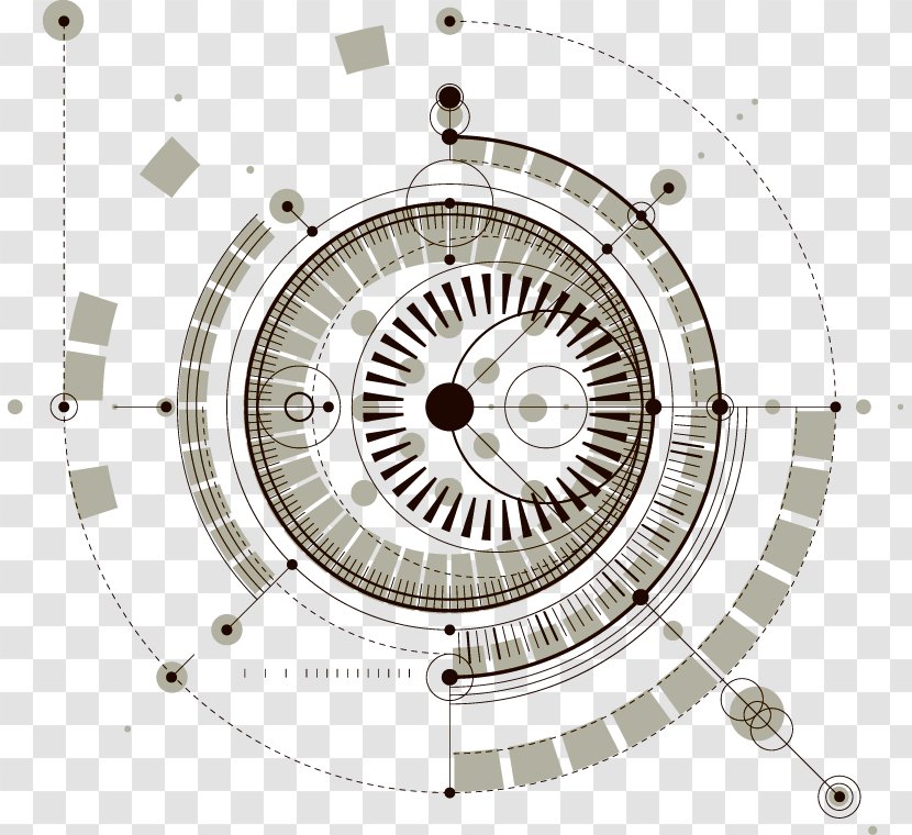 Mechanical Engineering Drawing - Clutch Part - Vector Circle Element Array Replicate SCIENCE PPT Transparent PNG