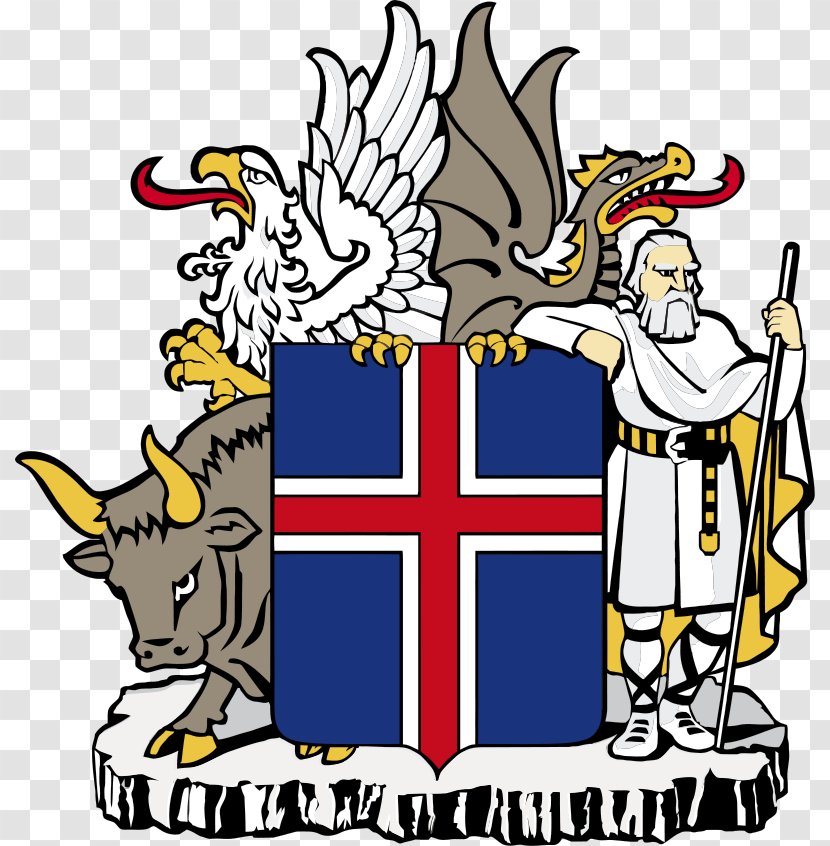 Icelandic Commonwealth Coat Of Arms Iceland Flag - Gallery Coats Sovereign States - Taureau Transparent PNG