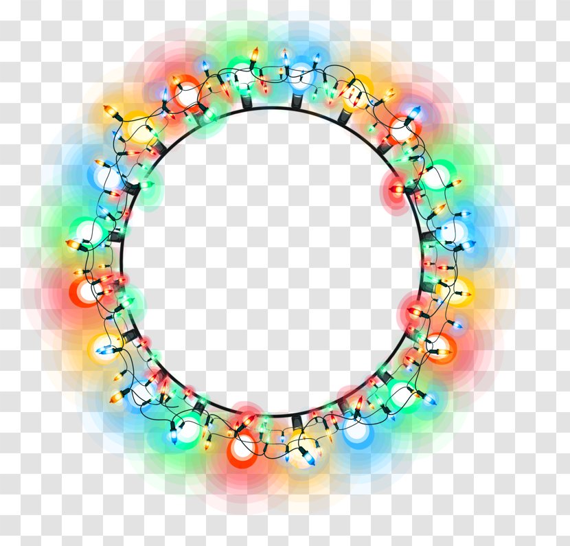Christmas Lights Circle - Neon Lighting - Back Transparent PNG