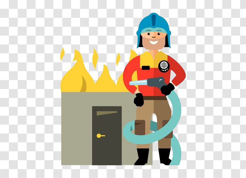 Firefighter Firefighting Royalty-free Illustration - A Fireman With Hose In His Hand Transparent PNG