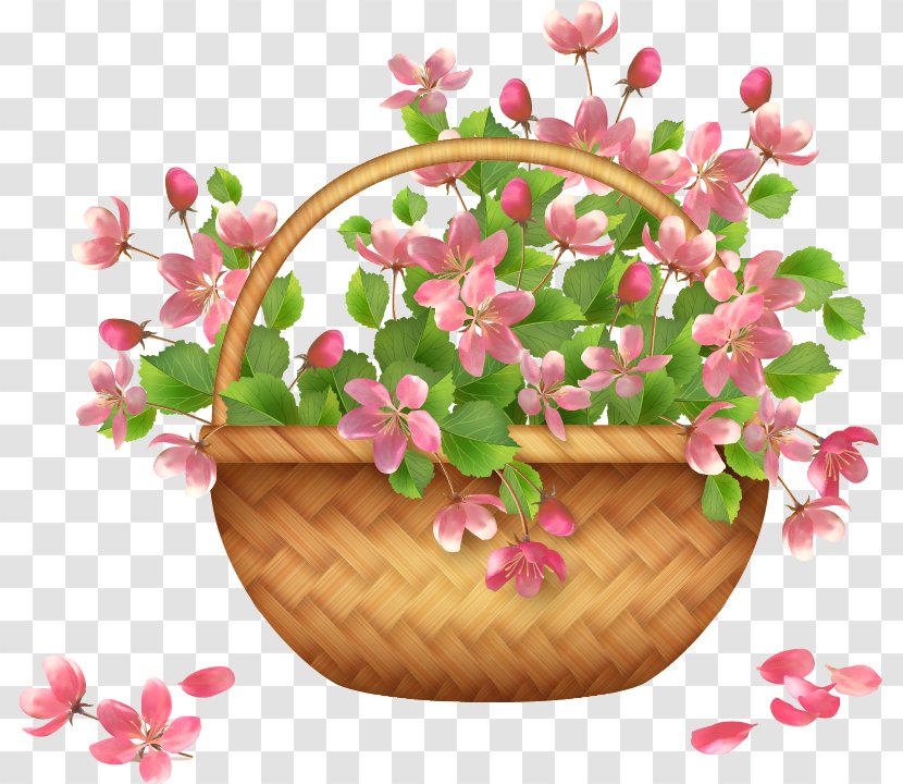 Basket Flower Clip Art - Picnic Baskets Transparent PNG