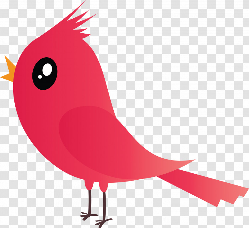 Bird Cardinal Red Beak Pink Transparent PNG