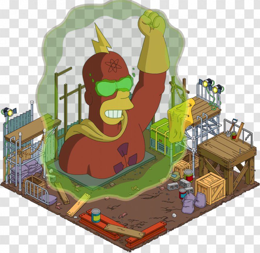 The Simpsons: Tapped Out Radioactive Man Superhero Statue YouTube - Youtube - Construction Site Transparent PNG