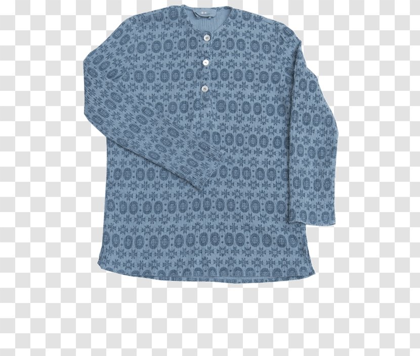 Blouse T-shirt Button Sleeve Outerwear - Blue Transparent PNG