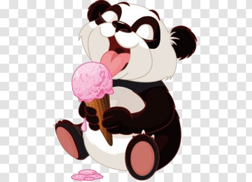 Giant Panda Ice Cream Polar Bear - Watercolor - Cute Cartoon Transparent PNG