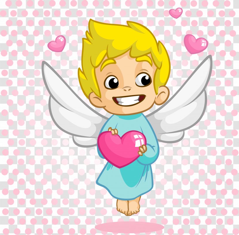 Cupid Angel Valentines Day Illustration - Silhouette - Vector Transparent PNG
