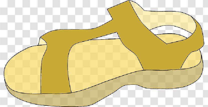 Clip Art Sandal Slipper Vector Graphics Shoe - Yellow - 80s Transparent PNG