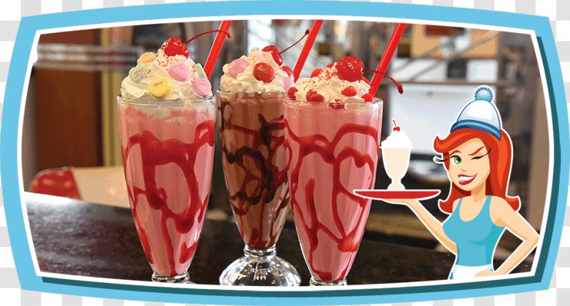 Sundae Ice Cream Milkshake Donna's Diner Knickerbocker Glory - Valentine Dinner Transparent PNG