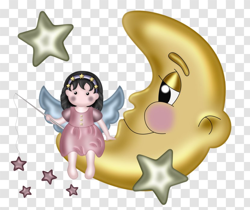 Blessing God Night - Flower - Moon And Angel Transparent PNG