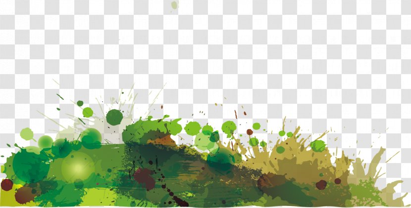 Green Watercolor Painting Ink Illustration - Inkjet Printing - Background Material Transparent PNG